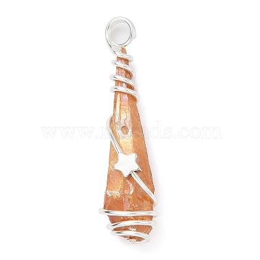 Electroplated Raw Rough Natural Quartz Crystal Copper Wire Wrapped Pendants(PALLOY-JF02413-02)-3