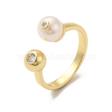 Clear Round Brass+Cubic Zirconia Finger Rings