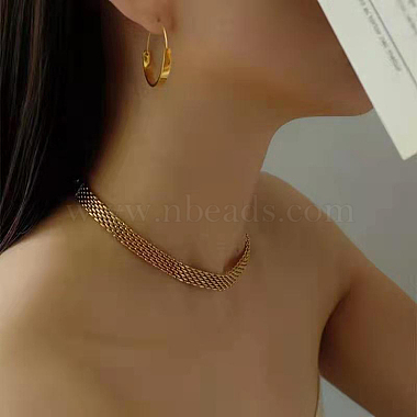 304 collar de cadena de malla de acero inoxidable para hombres y mujeres.(NJEW-P271-02G)-4