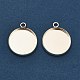 Flat Round Brass Pendant Cabochon Settings(X-KK-A276-10S)-2