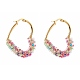 Heart Glass Seed Beaded Hoop Earrings for Girl Women(EJEW-JE04613)-4