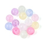 Transparent Acrylic Beads, Round, with Glitter Powder, Glow in the Dark, Mixed Color, 8x7mm, Hole: 2mm, 1923pcs/500g(LACR-S001-12-8mm)