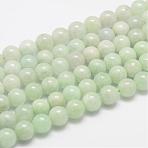 Myanmar natural jade / burmese jade cuentas hebras, redondo, 8mm, agujero: 1 mm, aproximamente 50 pcs / cadena(G-F306-13-8mm)
