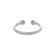 SHEGRACE Simple 925 Sterling Silver Torque Cuff Rings, Open Rings, Platinum, Size 7, 17mm(JR95A)