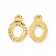 Ion Plating(IP) 304 Stainless Steel Charms, Oval Charm, Real 18K Gold Plated, 13x8.5x1.5mm, Hole: 1.9mm(STAS-C003-10G)