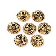 Alloy Bead Caps, Lead Free and Cadmium Free, Antique Golden, about 8mm long, 8mm wide, 4.5mm thick, hole: 2mm, Inner Diameter: 6mm(X-PALLOY-EA9034Y-AG)