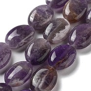 Natural Amethyst Beads Strands, Flat Oval, 18~18.5x13~13.5x6~6.5mm, Hole: 1.2mm, about 11pcs/strand, 7.76 inch(19.7cm)(G-P528-M16-01)