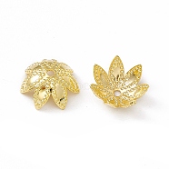 Brass Beads Caps, Multi-Petal, Cadmium Free & Lead Free, Flower, Real 24K Gold Plated, 8.5x3.5mm, Hole: 1mm(KK-A172-10G)