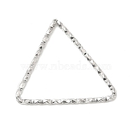304 Stainless Steel Linking Rings, Textured, Triangle, Stainless Steel Color, 21x22x1mm, Inner Diameter: 19x18mm(STAS-Z041-09P)
