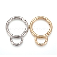 Alloy Spring Gate Ring, with Loop, Circle Key Rings, for Handbag Ornaments Decoration, Cadmium Free & Lead Free, Mixed Color, 45x35x4mm, Hole: 13x8mm(KEYC-H109-03B)