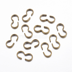 Iron Quick Link Connectors, Chain Findings, Number 3 Shaped Clasps, Cadmium Free & Nickel Free & Lead Free, Antique Bronze, 14mmx7mm(X-E003Y-NFAB)