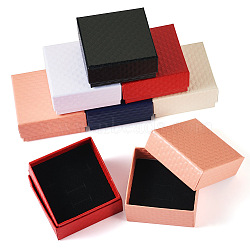 Rhombus Textured Cardboard Gift Storage Boxes, Square, Light Yellow, 7.5x7.5x3.6cm(CON-TAC0010-03B-03)