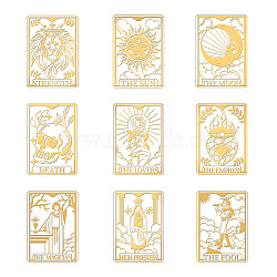 Nickel Decoration Stickers, Metal Resin Filler, Epoxy Resin & UV Resin Craft Filling Material, Playing Theme, 40x40mm, 9 styles, 1pc/style, 9pcs/set(DIY-WH0450-052)