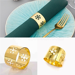 Christmas Iron & Alloy Napkin Rings, Napkin Holder Adornment, Restaurant Daily Accessiroes, Golden, Snowflake, 30mm, Inner Diameter: 42.5mm(XMAS-K001-01C)