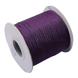 Polyester Organza Ribbon, Purple, 1/4 inch(6mm), 400yards/roll(365.76m/group)(ORIB-L001-02-473)
