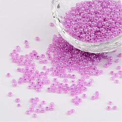 Glass Seed Beads, Ceylon Round, Round, Violet, 2mm, Hole: 1mm, 3100pcs/50g(X-SEED-A011-2mm-151)