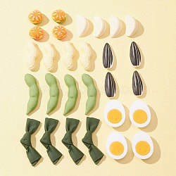28Pcs 7 Styles Opaque Resin Imitation Food Cabochons, Peanut & Eggs & Kelp, Mixed Shapes, Mixed Color, 16.5~56x13.5~23x7~13.5mm, 4pcs/style(RESI-FS0001-37)
