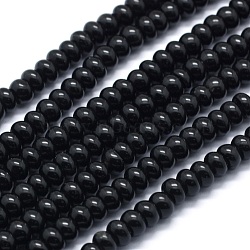 Synthetic Black Stone Beads Strands, Rondelle, 6x4mm, Hole: 1mm, about 92pcs/strand, 15.35 inch(39cm)(G-E507-24A)