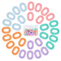Gorgecraft Acrylic Linking Rings, Quick Link Connectors, For Jewelry Chains Making, Oval, Mixed Color, 19x14x4.5mm, Hole: 11x5.5mm, 5 colors, 20pcs/color, 100pcs/box(OACR-GF0001-04B)