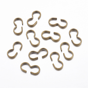 Iron Quick Link Connectors, Chain Findings, Number 3 Shaped Clasps, Cadmium Free & Nickel Free & Lead Free, Antique Bronze, 14mmx7mm
