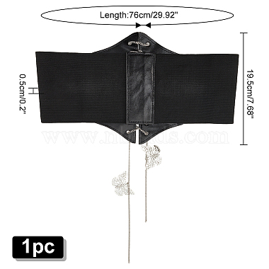 WADORN 1Pc PU Leather Wide Elastic Corset Belts(AJEW-WR0002-01A)-2