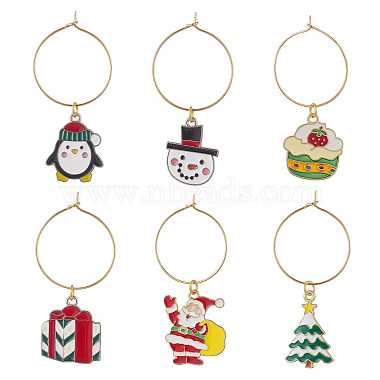 Mixed Color Alloy+Enamel Wine Glass Charms