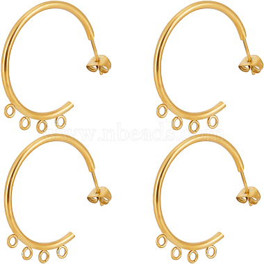Golden 304 Stainless Steel Stud Earring Findings