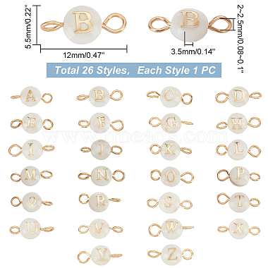 Elite 1 Set 26 Styles Natural Freshwater Shell Beads Connector Charms(FIND-PH0008-08)-4