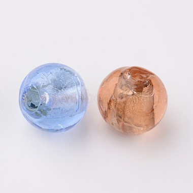 Perles en verre d'argent feuille manuelles(X-FOIL-R054-M)-2