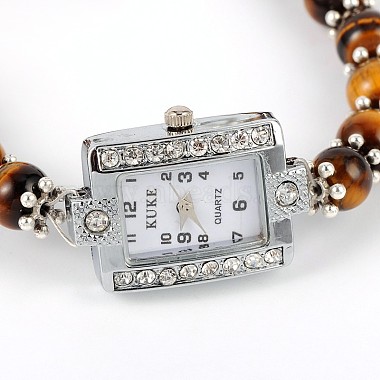 Strass alliage rectangle bracelets de montres électroniques(BJEW-JB01737-04)-2