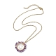 Colliers à pendentif en perles avec pierres précieuses naturelles et synthétiques mélangées étoiles(NJEW-JN04643)-5