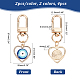 Arricraft 4piezas 2 corazón de colores con decoraciones colgantes de resina de aleación de mal de ojo(KEYC-AR0001-20)-2