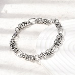 201 Stainless Steel Link Chain Bracelets for Men, Stainless Steel Color, 8.78 inch(22.3cm)(STAS-T077-08P)