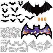 Halloween Theme Carbon Steel Cutting Dies Stencils, for DIY Scrapbooking, Photo Album, Decorative Embossing Paper Card, Stainless Steel Color, Bat Pattern, 58~69x112~153x0.8mm, 3pcs/set(DIY-WH0309-1171)