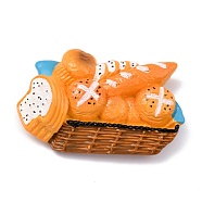 Resin Cabochons, for DIY Decoration, Bread with Basket, Light Salmon, 46x72x18mm(CRES-G017-11)