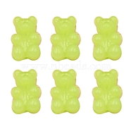 Imitation Jelly Acrylic Beads, Bear, Green Yellow, 17x11mm, Hole: 1.5mm(HJEW-TAC0007-03H)