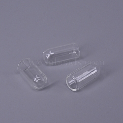 Handmade Blown Glass Bottles, for DIY Clear Glass Bottle/Wind Chime Making, Tube, Clear, 25x12mm, Hole: 8.5mm(GLAA-WH0018-69)