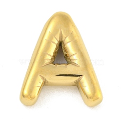 Ion Plating(IP) 304 Stainless Steel Pendants, Letter Charm, Golden, Letter A, 20x16.5x5mm, Hole: 2mm(STAS-B071-01G-A)