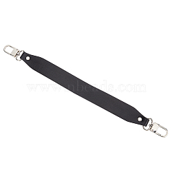 Cowhide Leather Bag Handles, with Alloy Swivel Clasps, for Bag Replacement Accessories, Black, 36.7x3.05x0.7cm(FIND-WH0090-26A)