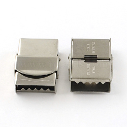 Smooth Surface 201 Stainless Steel Watch Band Clasps, Stainless Steel Color, 25x18x8mm, Hole: 15x5mm(STAS-R063-84)