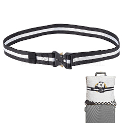 Nylon Adjustable Luggage Straps, Luggage Cases Ratchet Ties, with Alloy Clasp, White, 1200x38mm(FIND-WH0126-265A)