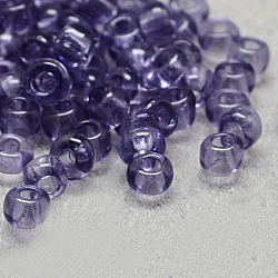 8/0 Grade A Round Glass Seed Beads, Transparent Colours, Steel Blue, 8/0, 3x2mm, Hole: 1mm, about 10000pcs/bag(SEED-Q006-3mm-F11)