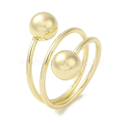 Brass Wrap Rings, Big Ball Ring for Women, Real 18K Gold Plated, 4~20.5mm, Inner Diameter: 19.8mm(RJEW-Q778-43G)