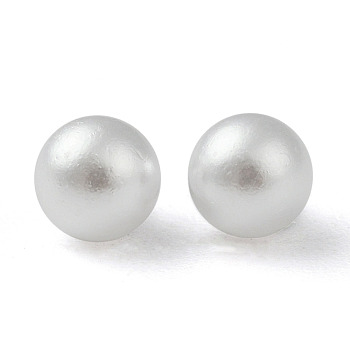 No Hole ABS Plastic Imitation Pearl Round Beads, Dyed, White, 4mm, about 5000pcs/bag