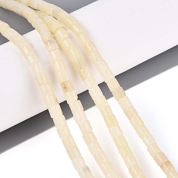 Natural White African Opal Beads Strands, Column, 4~4.5x4.5~5mm, Hole: 1mm, about 88~91pcs/strand, 15.16~15.35''(38.5~39cm)