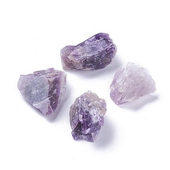 Raw Rough Natural Amethyst Nuggets Beads, No Hole/Undrilled, for Tumbling, Decoration, Polishing, Wire Wrapping, Wicca & Reiki Crystal Healing, 15~72x15~39x13~32.5mm, about 100g/bag