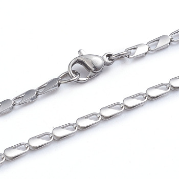 304 Stainless Steel Chain Necklaces, with Lobster Claw Clasps, Stainless Steel Color, 16.45 inch(41.8cm)