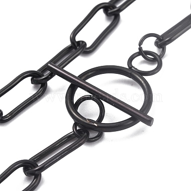 304 Stainless Steel Paperclip Chain Bracelets(BJEW-O186-01EB)-2