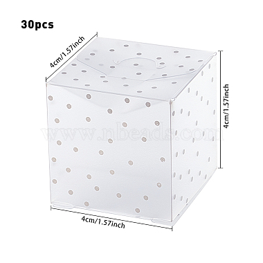Polka Dot Pattern Transparent PVC Square Favor Box Candy Treat Gift Box(CON-BC0006-28)-2