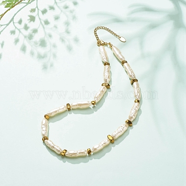 ABS Imitation Pearl & Synthetic Hematite Beaded Necklace for Women(NJEW-JN03917)-2